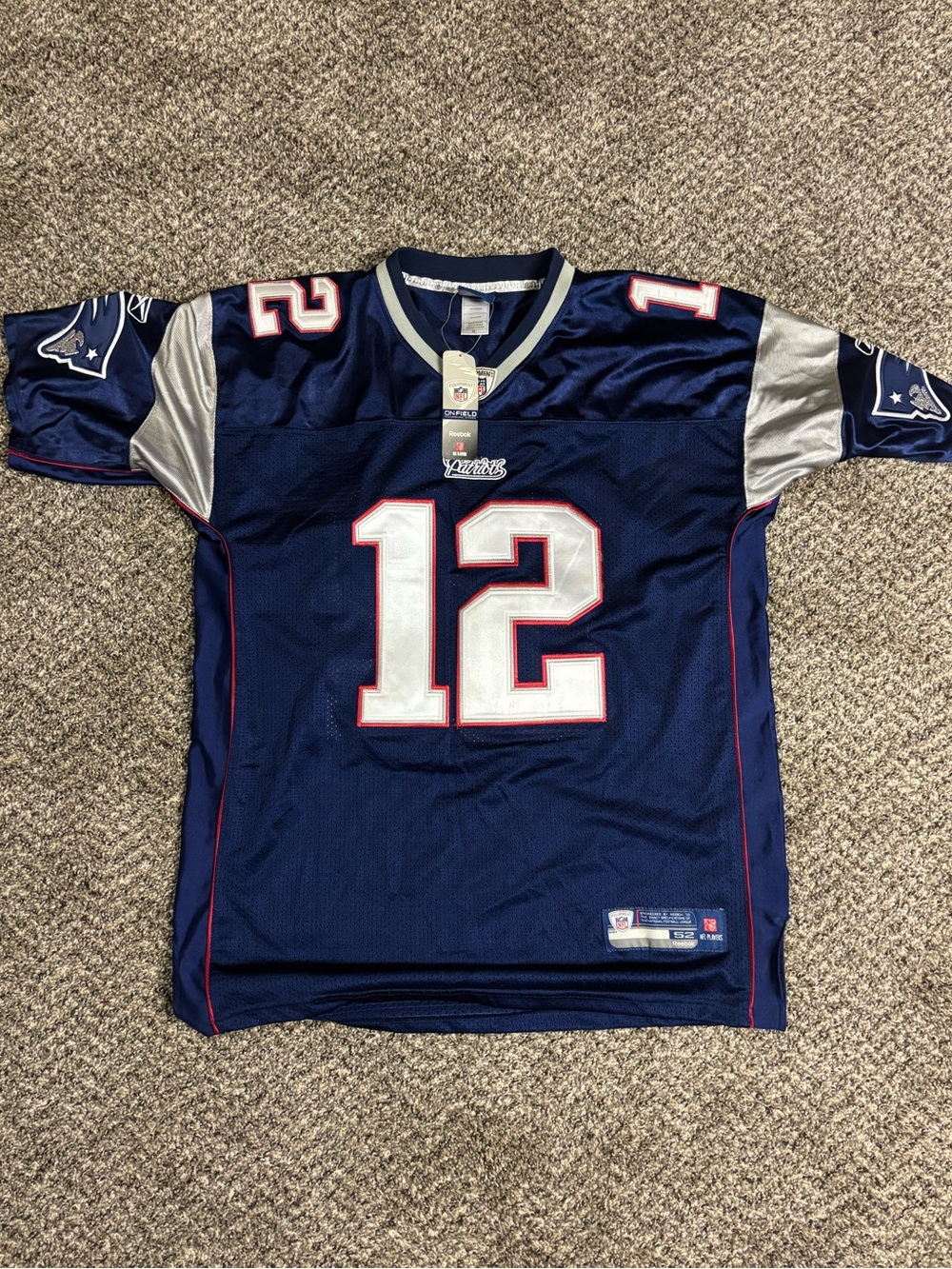 Vintage Tom Brady Patriots Reebok Onfield Jersey NWT 52 XL